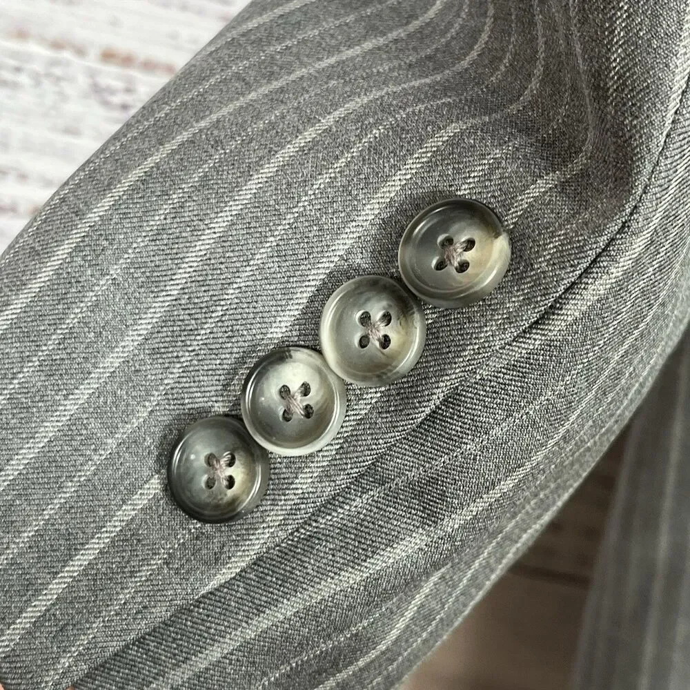 Brooks Brothers 1818 Regent Blazer 42L Vitale Barberis Canonico Italy Wool Gray